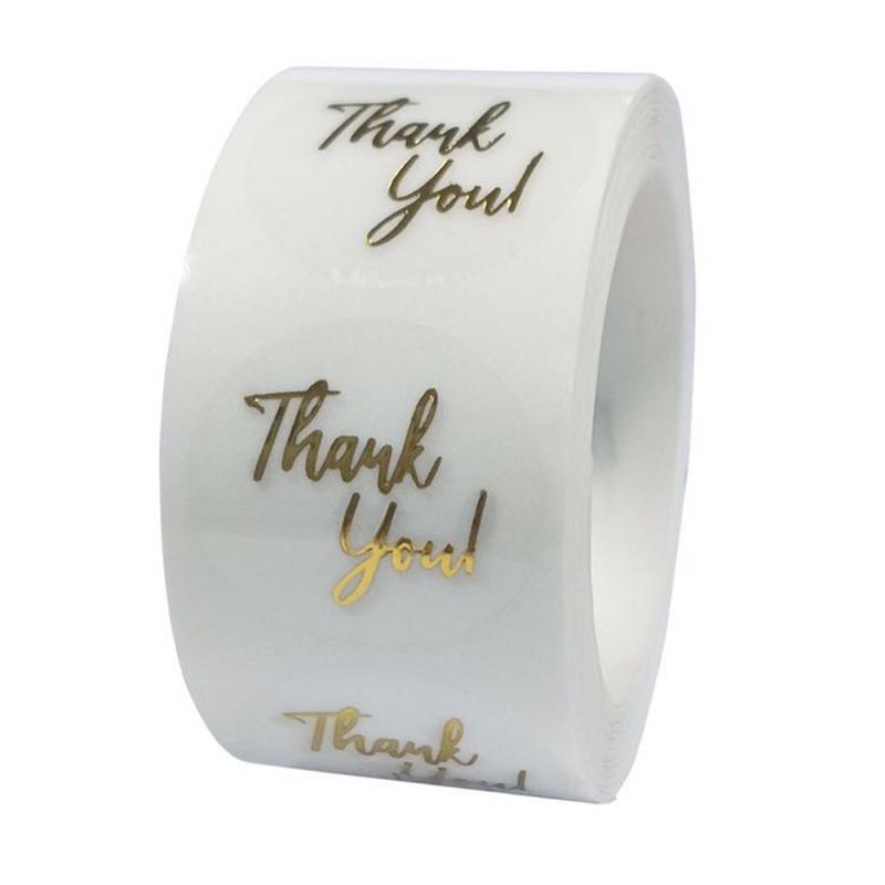 Clear Gold Foil Thank You Stickers For Small Business 500 Labels 1inch Wedding Pretty Gift Xmas Cards Envelope Sealing Sticker