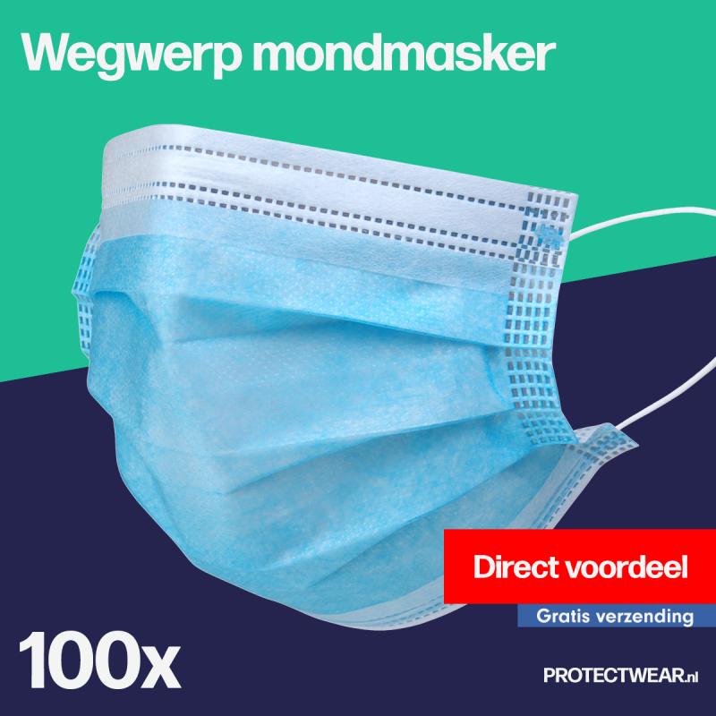 Duo pack Wegwerp mondmaskers 100 Stuks