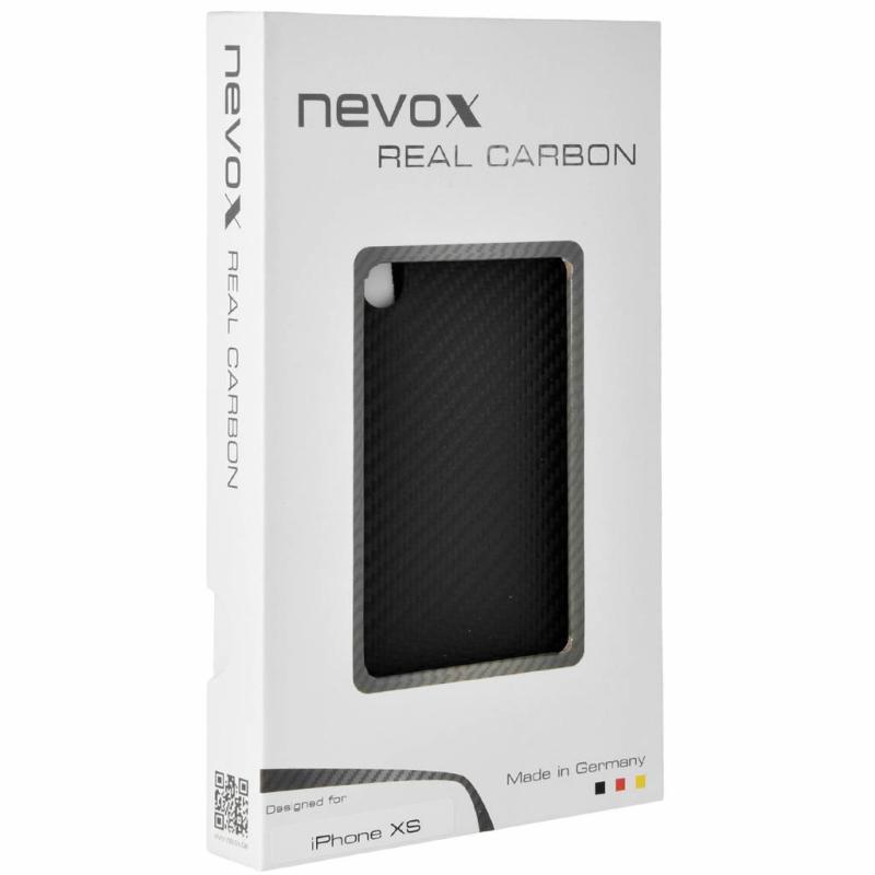 Nevox Originele Carbon Back Cover Hoesje voor de Apple iPhone XS Zwart