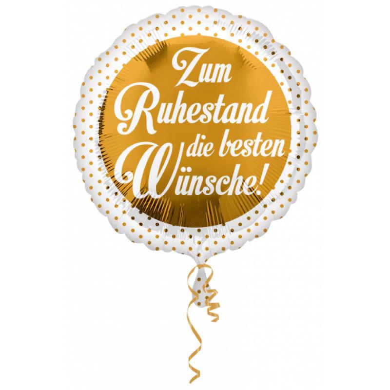 folieballon Alles Gute zum Ruhestand 43 cm wit goud