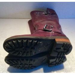 DESIGN STOERE DAMES BOOTS / LAARZEN, BRUIN / ROOD maat 36