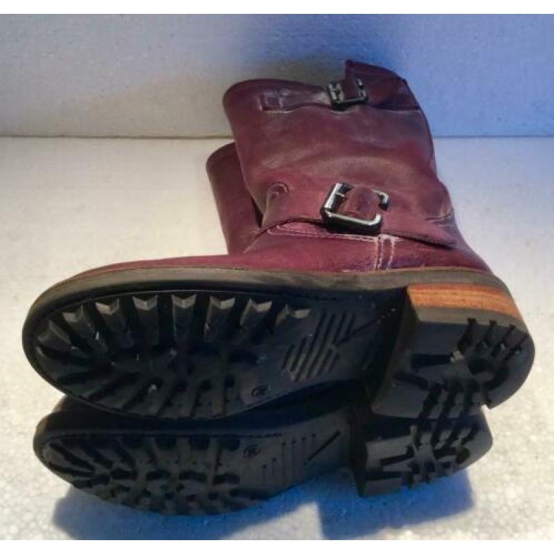 DESIGN STOERE DAMES BOOTS / LAARZEN, BRUIN / ROOD maat 36