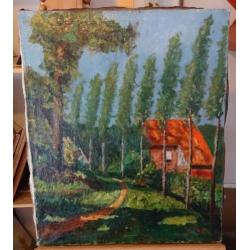 Landschap 2x --- olieverf