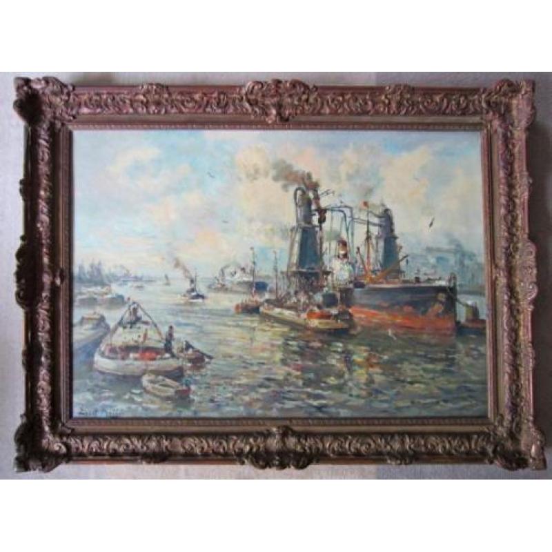 =TOP==havengezicht ROTTERDAM===EVERT MOLL 1878-1955===