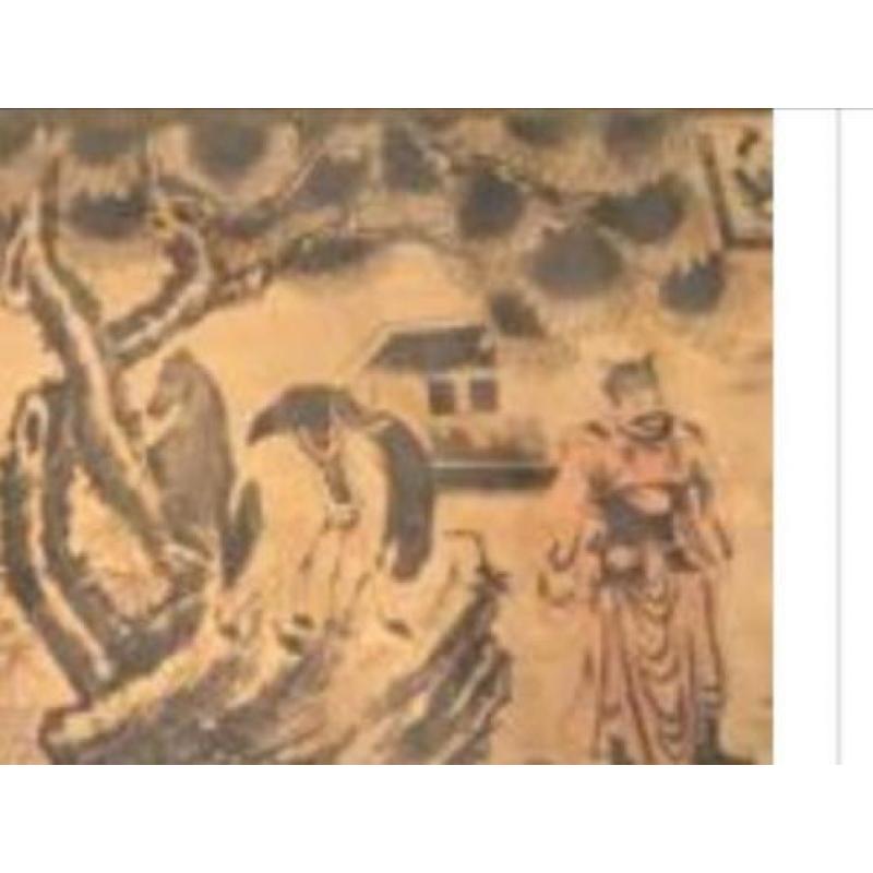 Oude handbeschilderde chineese scroll