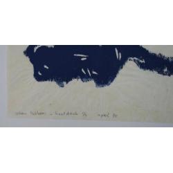 Johan Lubbers - Gezicht en Kop - 73 x 60 cm - Houtdruk op...