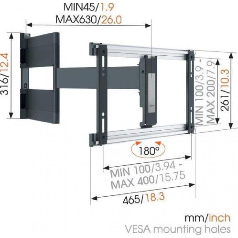 Demo Vogels THIN 546 ExtraThin Draaibare tv beugel voor OLED