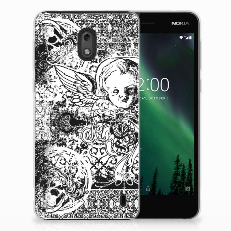 Silicone Back Case Nokia 2 Skulls Angel