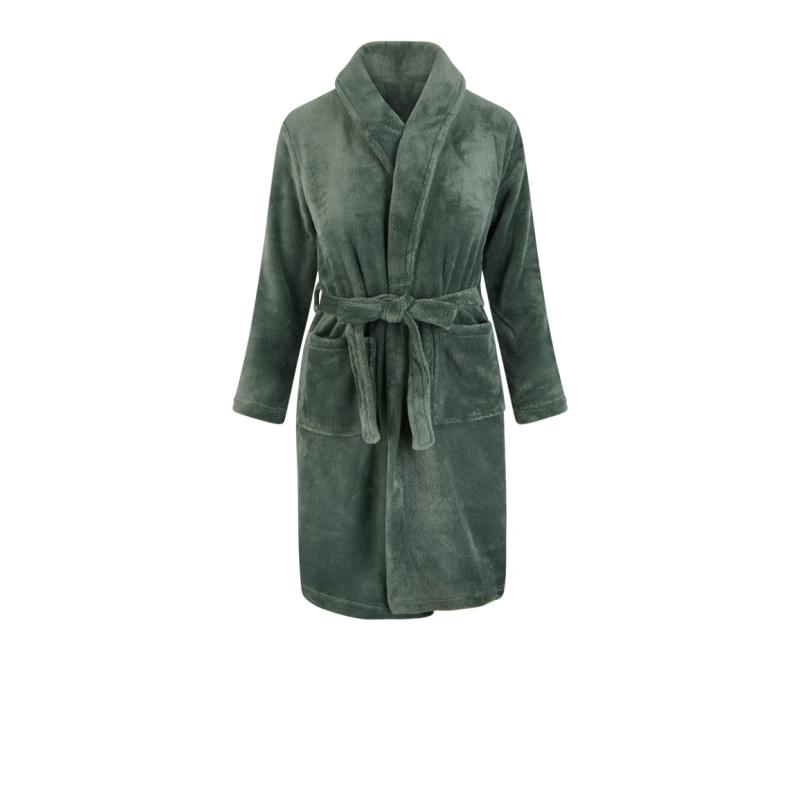 Groene kinderbadjas fleece 110 116 (S)