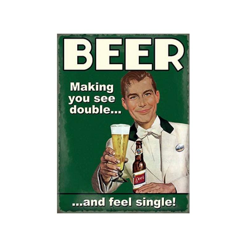 Nostalgisch bord Beer feel single