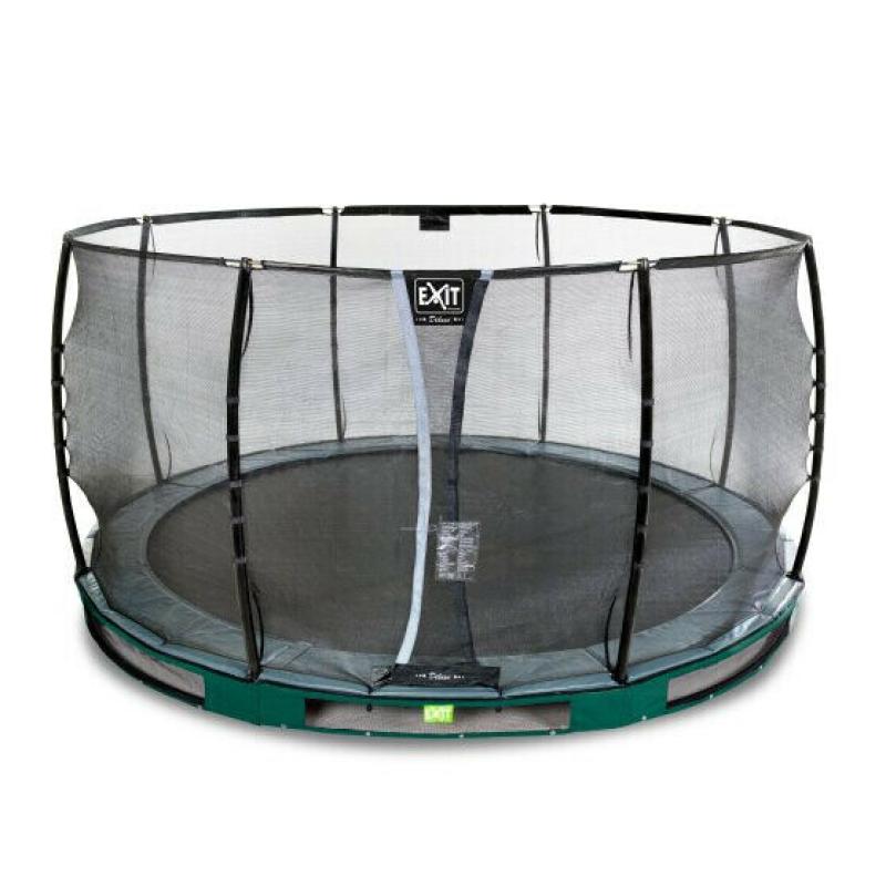 EXIT Elegant Premium Inground Trampoline Ø427cm Met Deluxe Veiligheidsnet Zwart