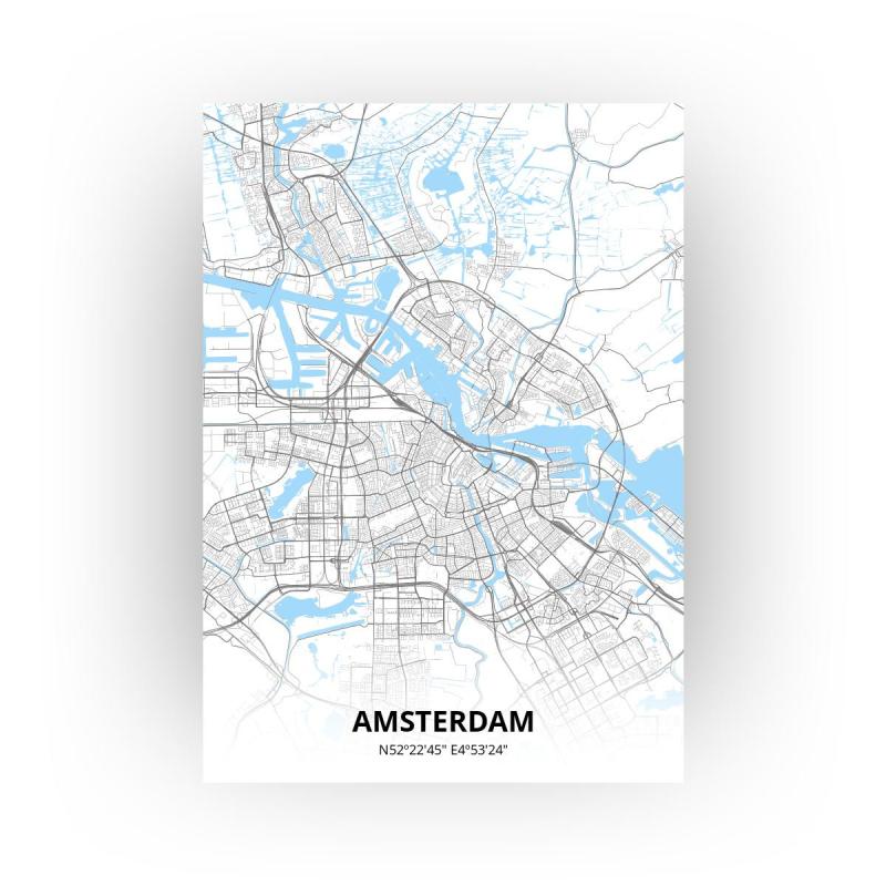 Poster Amsterdam Plattegrond A2 Standaard stijl