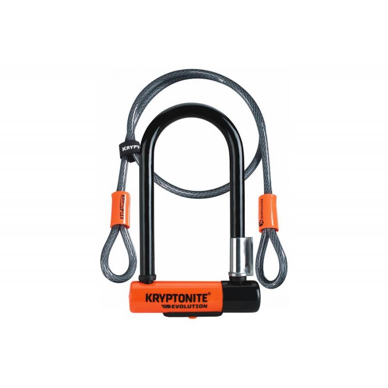 Kryptonite Evolution Mini-7 Beugelslot + Kabel Flex Oranje